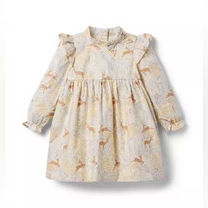 NWT Janie and Jack Deer Twill Dress (Girls Size 8)